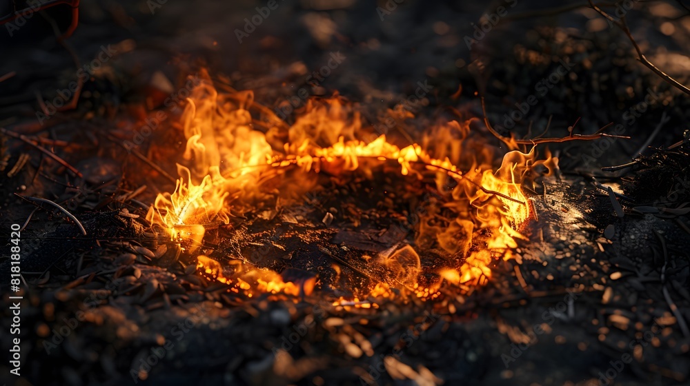 Abstract fiery circle on a black background Abstract fiery circle on a black background