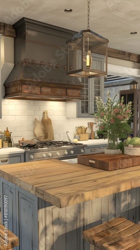 Comforting Afternoon Glow in a Traditional Farmhouse Kitchen