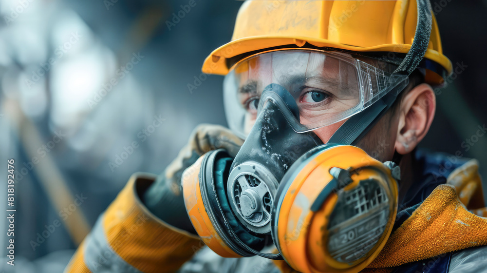 Handsome guy who using protective face mask.Generative AI Handsome guy who using protective face mask.Generative AI