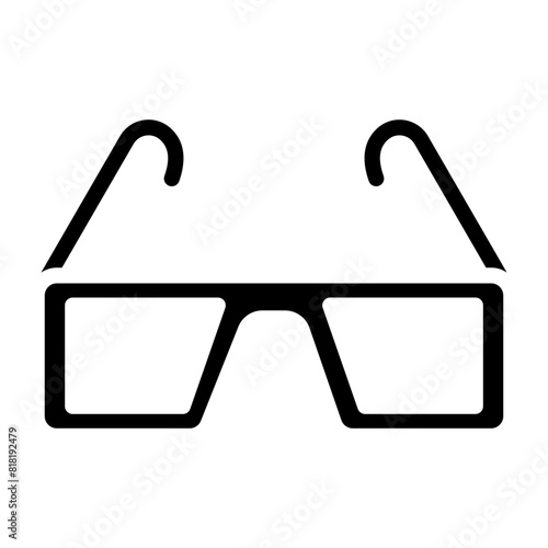 3d Glasses Glyph Icon Design