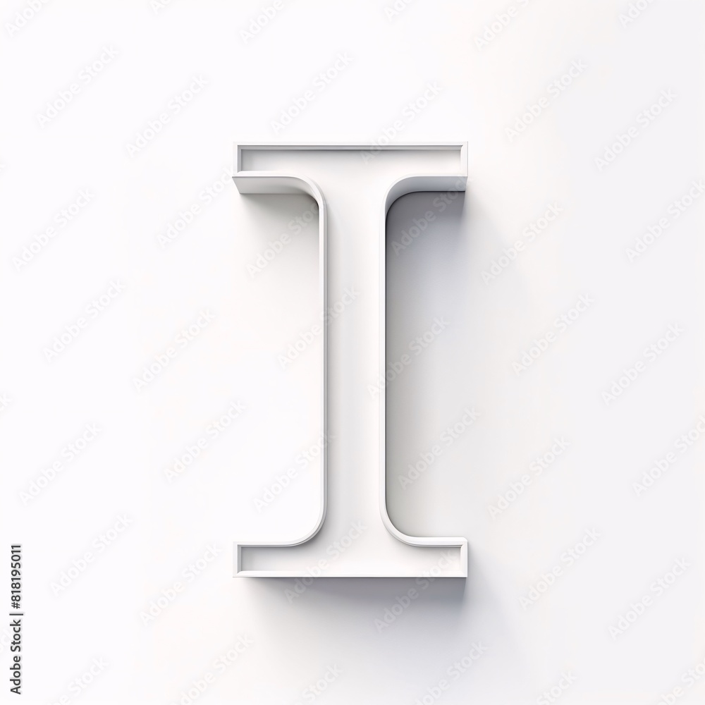 letter of the alphabet on a white background, 3d render, letter i letter of the alphabet on a white background, 3d render, letter i