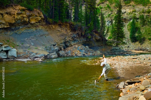 Fly Fishing In An Alberta River photo