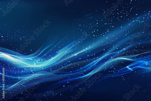 Vibrant Light Waves in Midnight Blue