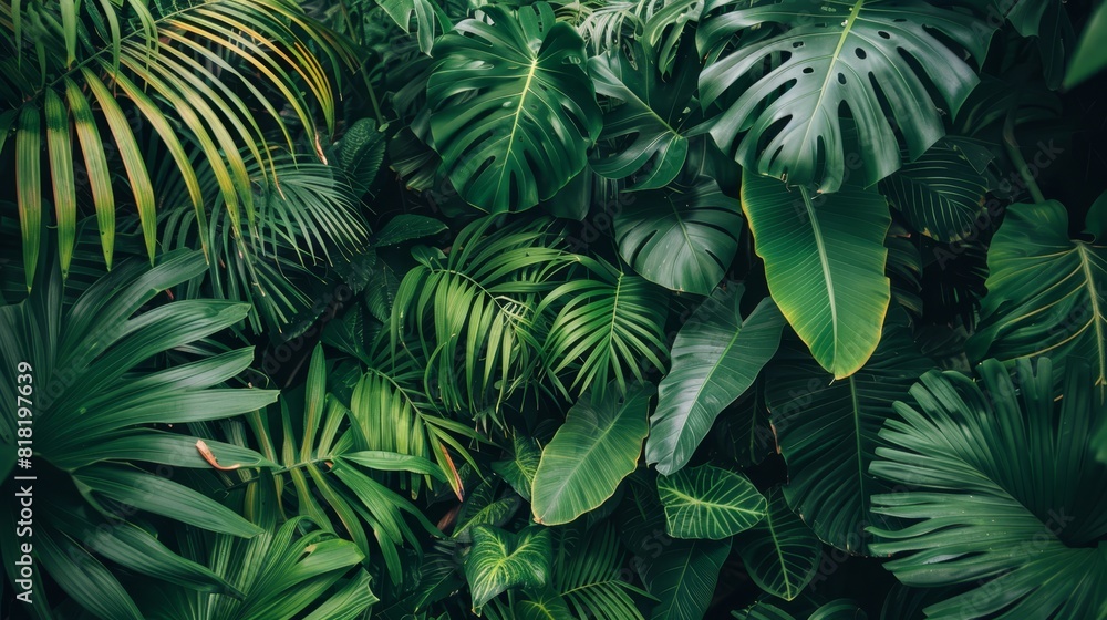 A tight shot of a wall-side arrangement of lush green plants, teeming with numerous leaves A tight shot of a wall-side arrangement of lush green plants, teeming with numerous leaves