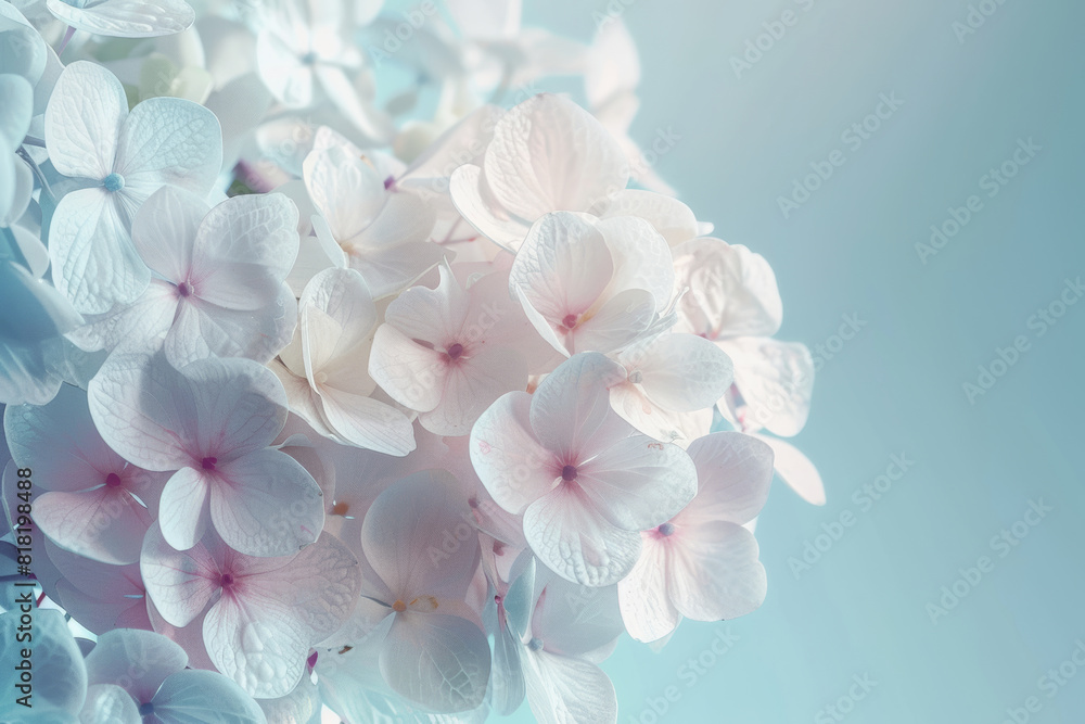 Close-Up of White Hydrangeas on White Background Close-Up of White Hydrangeas on White Background