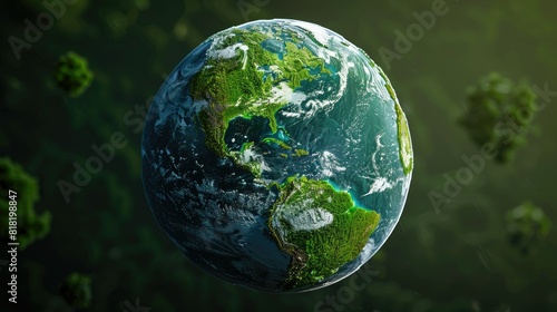 Ecology and environment concept with green planet Earth © mandul