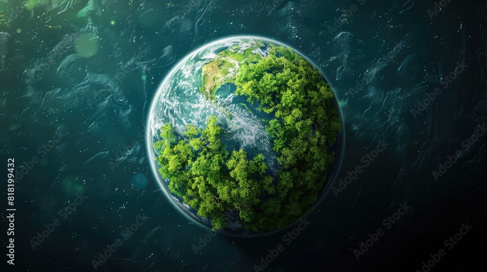 Ecology and environment concept with green planet Earth Ecology and environment concept with green planet Earth