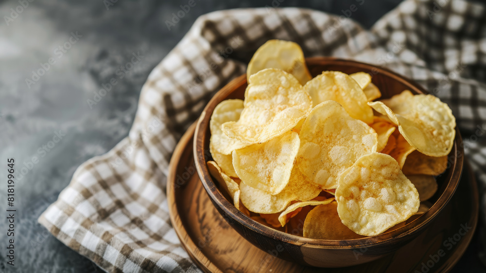 Closeup Shot of Crispy Potato Chips Closeup Shot of Crispy Potato Chips