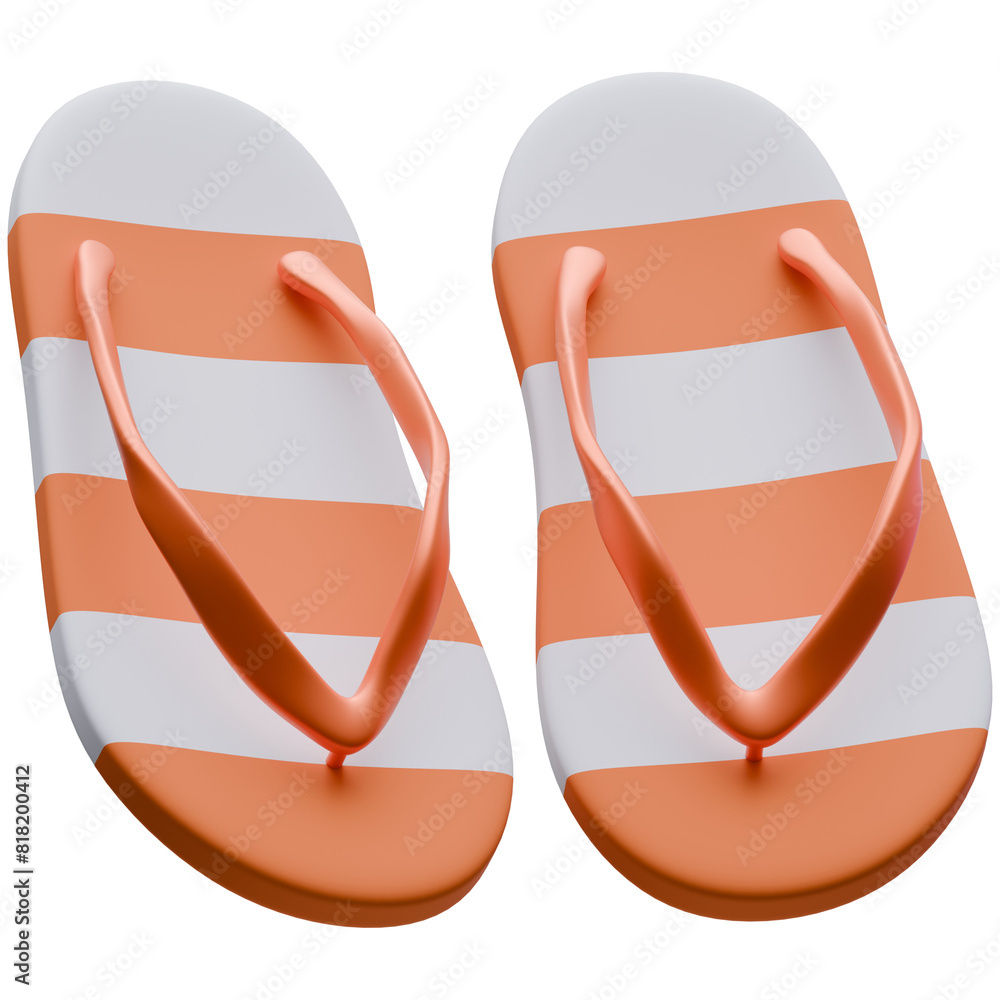 Fototapeta premium 3D illustration Flip Flops object