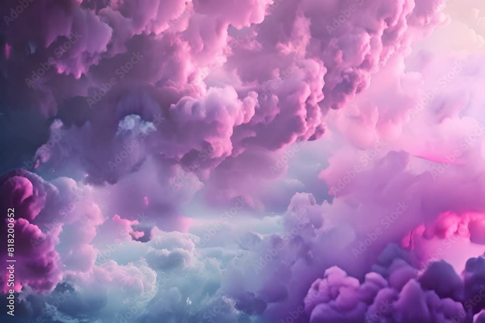 A 3D render of a dreamlike cloudscape with ambient music tones in purple hues A 3D render of a dreamlike cloudscape with ambient music tones in purple hues