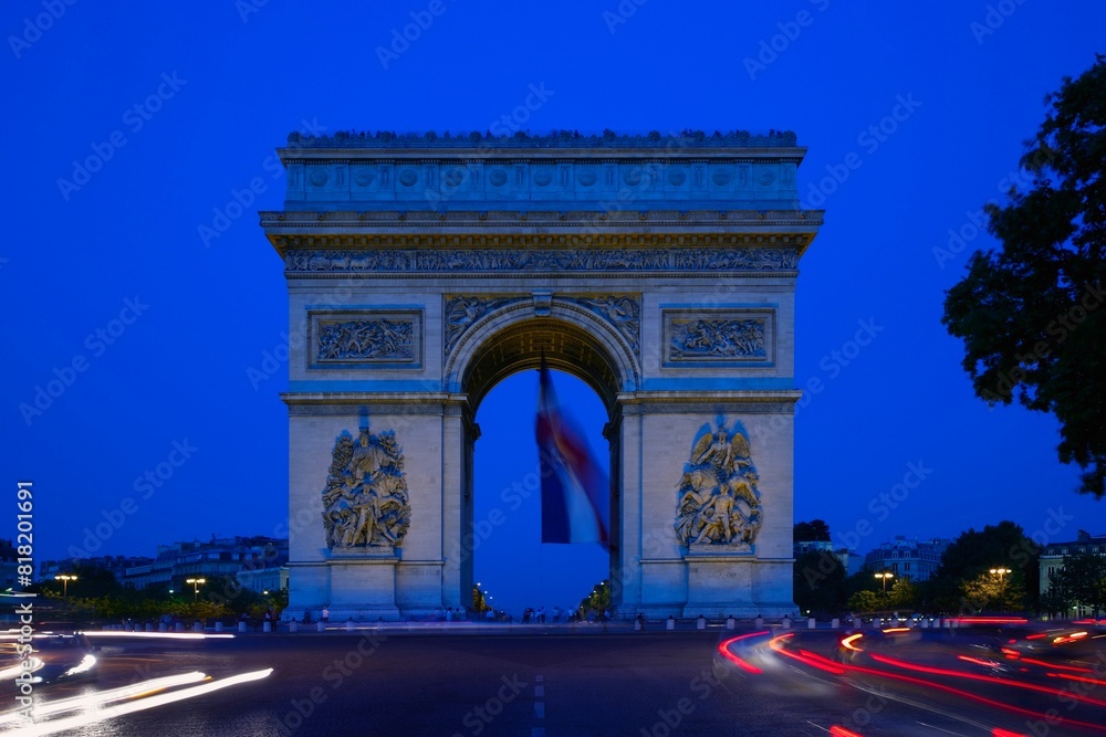 Arc De Triomphe On The Champs-Élysées At Night Arc De Triomphe On The Champs-Élysées At Night