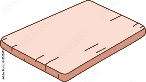 Serving Board Wooden Plate. Kawaii style vector illustration
