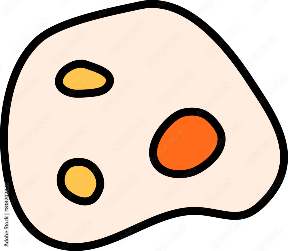 Fototapeta premium Astronomy Solar System asteroid. Cartoon vector illustration. Meteor, space boulder or stone with craters flying in zero gravity, isolated on a white background 