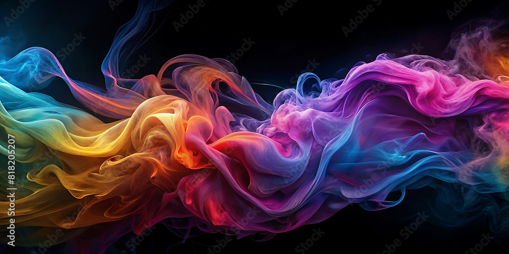 black background with colorful smoke black background with colorful smoke