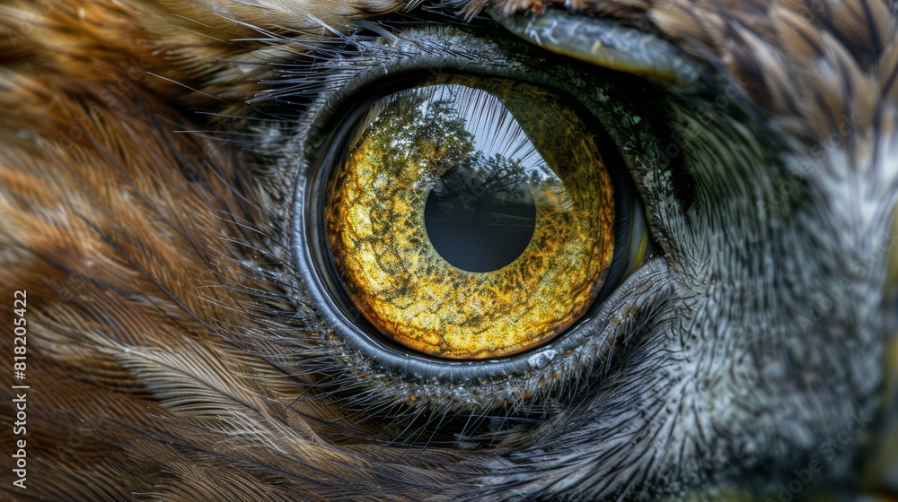 a solitary tree in its pupil, another in the iris's hub, upper part a solitary tree in its pupil, another in the iris's hub, upper part