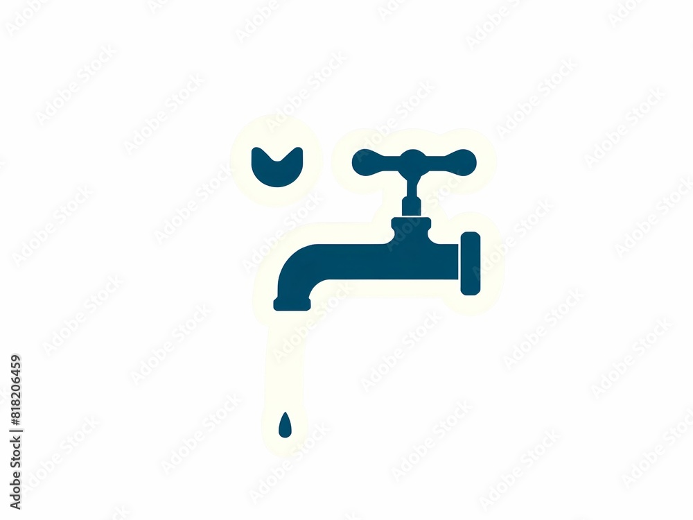 water tap with drop of water