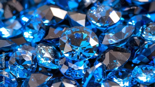 one on top of another  each composed of blue diamond stones