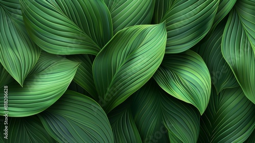 A tight shot of verdant leaves, encircled by a black border at the image's base The leaf bottoms also touch the bottom border