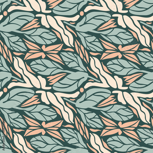 Seamless pattern with a simple abstract drawing. Vector