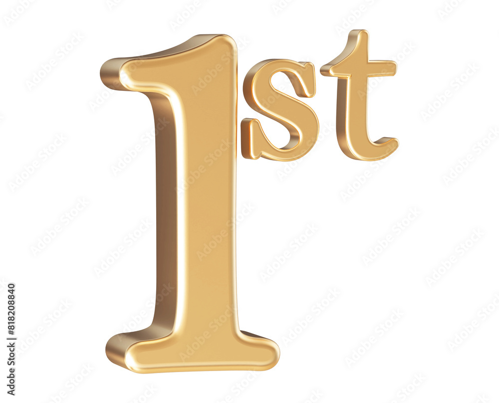 Anniversary 1st year 3d number Gold Anniversary 1st year 3d number Gold