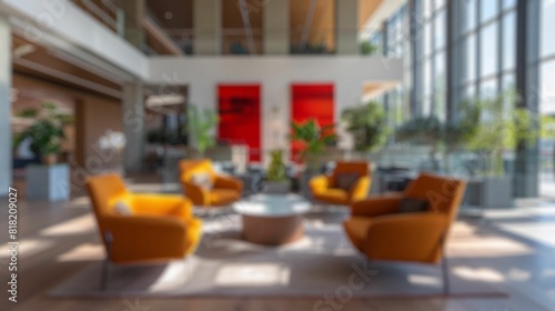 blur background of a modern office lobby