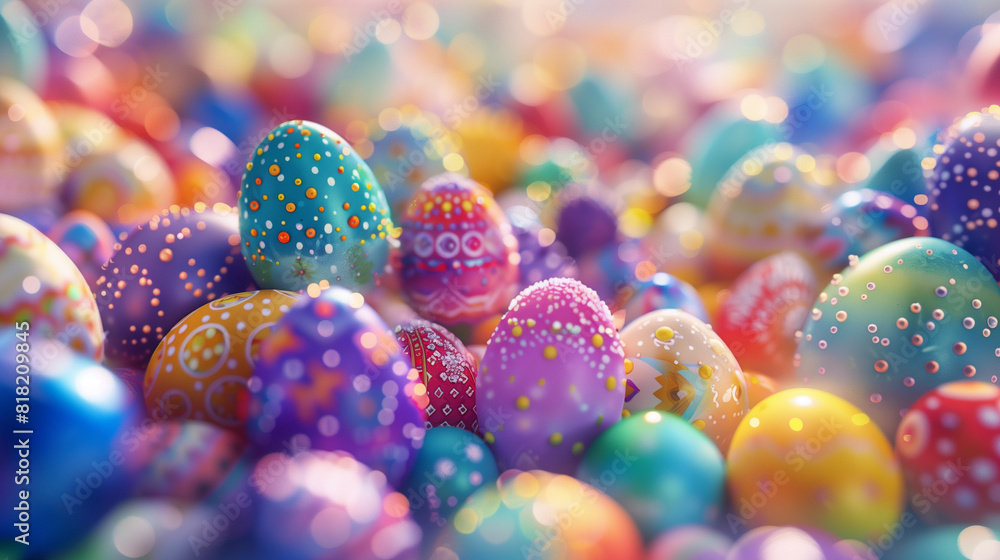 Fototapeta premium Colorful Easter Eggs With Sprinkles