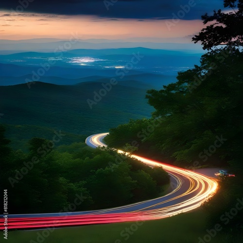 Skyline Drive and view of the Blue Ridge Mountains