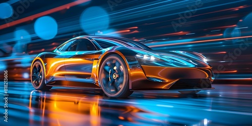 Creating sustainable electric car designs through digital tablet app and aerodynamic testing. Concept Electric car design, Sustainable technology, Digital app, Aerodynamic testing © Ян Заболотний