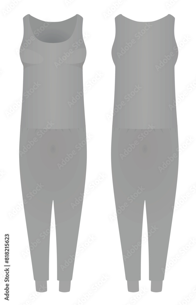 Grey woman jumpsuit. vector illustration Grey woman jumpsuit. vector illustration