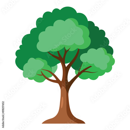 Tree watercolor  Side view green painting  set of graphics trees elements outline symbol for architecture and landscape design drawing. Vector illustration in stroke fill