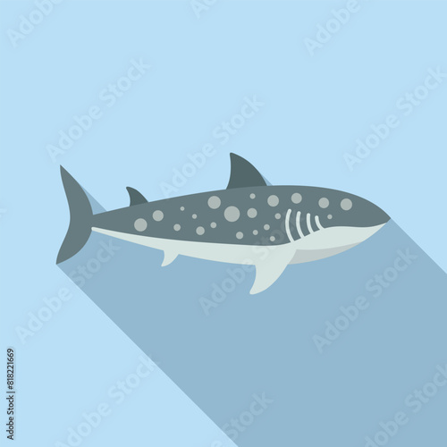 Simple and clean graphic of a whale shark on a blue background  suitable for educational material