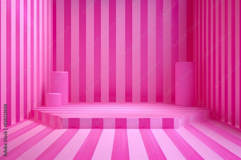 Striped candy pink studio backdrop with empty space for your content Striped candy pink studio backdrop with empty space for your content