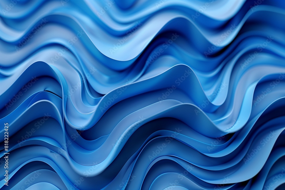 Three dimensional of blue wavy pattern Three dimensional of blue wavy pattern