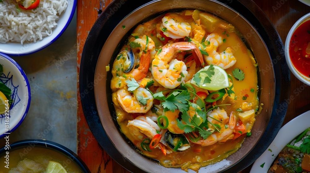 Moqueca - a coconut milk-based seafood stew Moqueca - a coconut milk-based seafood stew