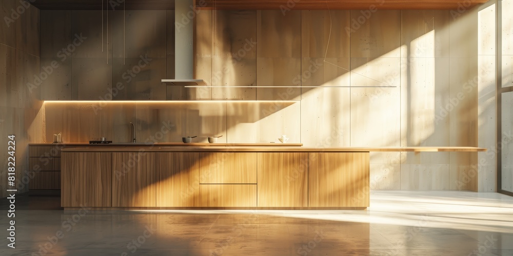 A minimalist kitchen scene with negative space A minimalist kitchen scene with negative space