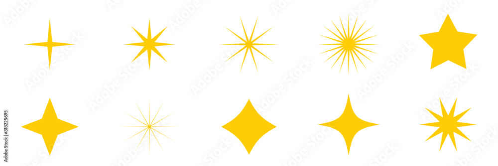 Sparkle Icons set. Twinkle stars collection. Shine star icons. Effect shine, glitter, twinkling and clean. Star sparkle icon. Vector illustration. Sparkle Icons set. Twinkle stars collection. Shine star icons. Effect shine, glitter, twinkling and clean. Star sparkle icon. Vector illustration.