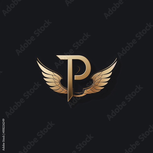 Letter P with wings logo icon design template elements. Suitable for luxury branding.