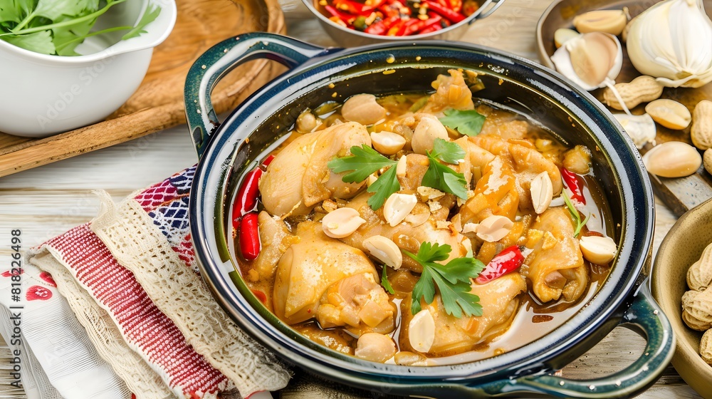 Xinxim de galinha - chicken stew made with peanuts and palm oil Xinxim de galinha - chicken stew made with peanuts and palm oil