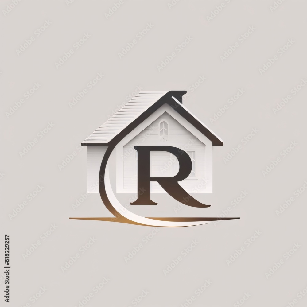 Real estate logo. Initial letter R with house icon. Vector illustration. Real estate logo. Initial letter R with house icon. Vector illustration.
