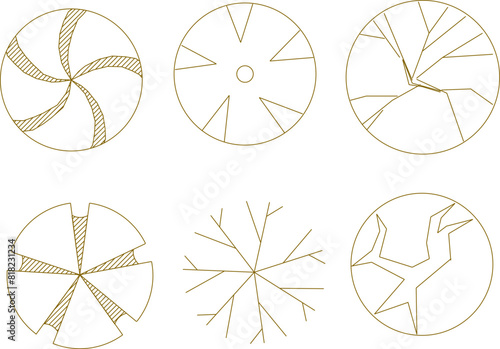 Vector illustration sketch of tree plant layout logo icon design seen from above for completeness of the plan