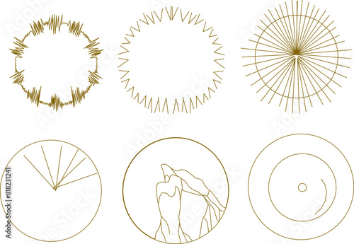 Vector illustration sketch of tree plant layout logo icon design seen from above for completeness of the plan