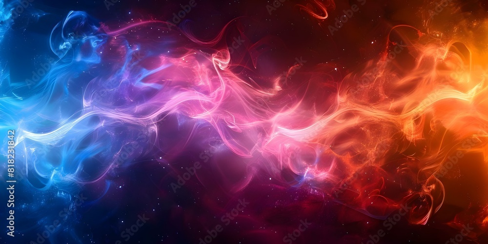 Heaven and Hell: Colorful Abstract Space Galaxy Art Background. Concept Abstract Art, Space Theme, Galaxy Background, Heaven, Hell