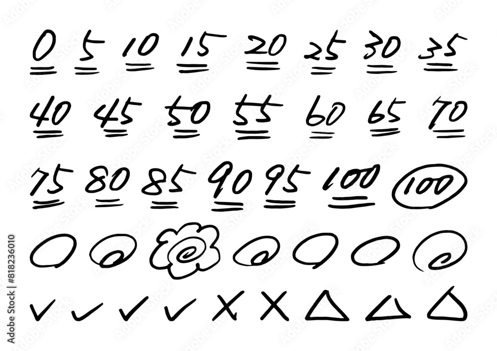 テストの採点素材 手描き テストの採点素材 手描き