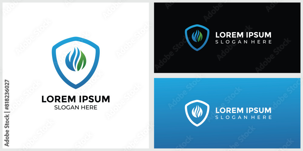 Green and blue biogas safety logo Green and blue biogas safety logo