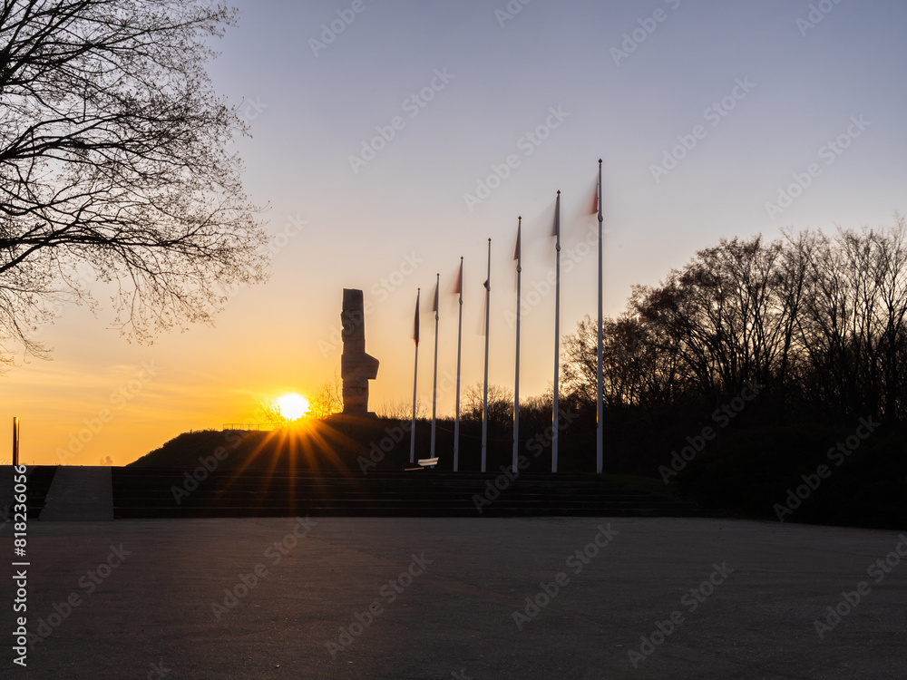 Sunset over Westerplatte, Baltic coast