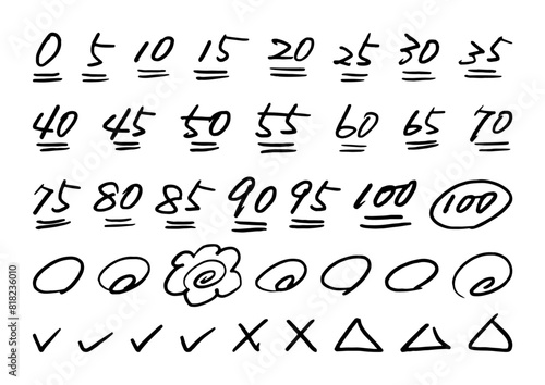 テストの採点素材　手描き