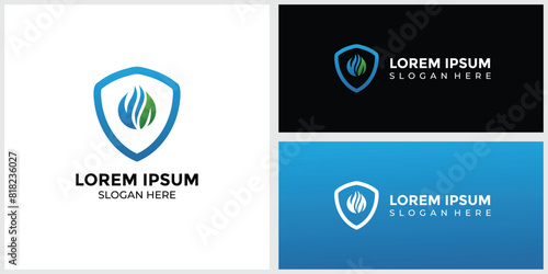 Green and blue biogas safety logo