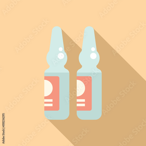 Flat design vector of two nasal spray bottles with shadow, on a beige background