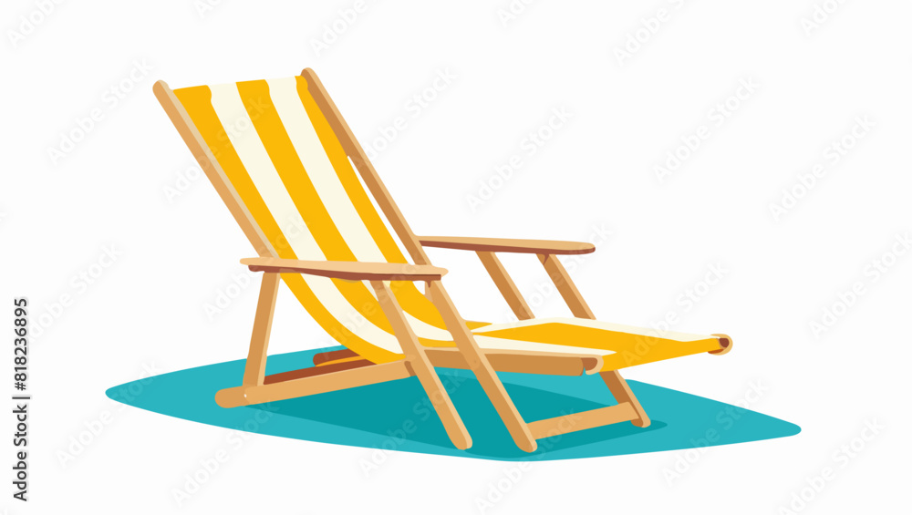 Seaside Lounging: Vector Graphic of a Beach Chair by the Sea