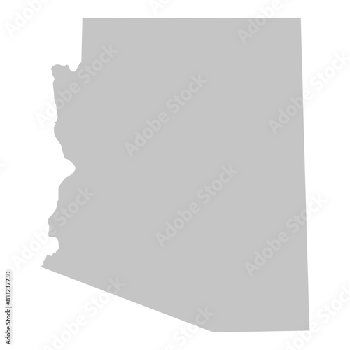 A gray outline of the state of Arizona